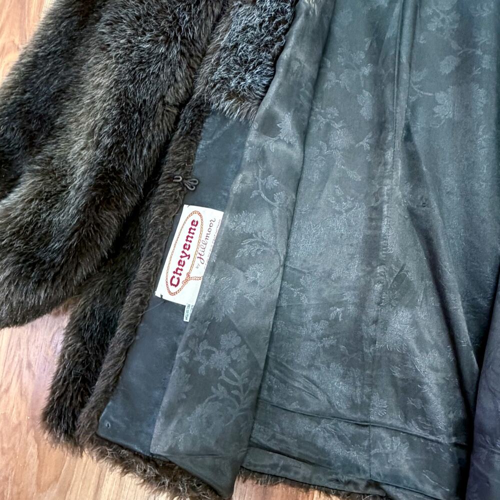 50s ASO Mrs Maisel Faux Fur Coat Brown Luxury Old Hollywood Glam MED LARGE - Picture 7 of 11